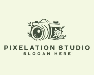 Camera Floral Photo logo design