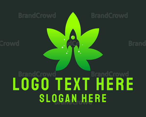 Marijuana Leaf Rocket Logo
