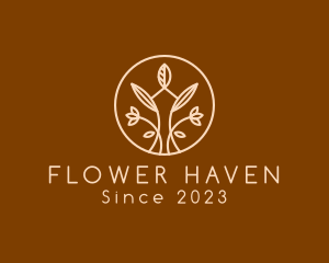 Natural Floral Emblem logo design