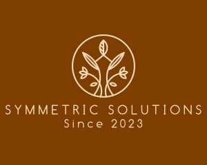 Symmetric - Natural Floral Emblem logo design