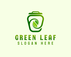 Leaf Trash Can logo design