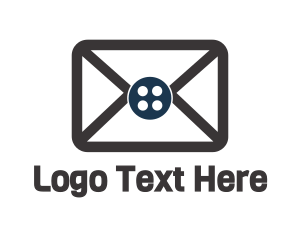 Data Transfer - Button Envelope Mail logo design