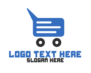 Shop - Chat Shopping Cart logo design