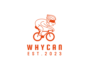 Happy Cyclist Cartoon Logo