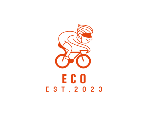 Sporting Event - Happy Cyclist Cartoon logo design