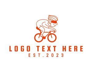 Racing Team - Happy Cyclist Cartoon logo design