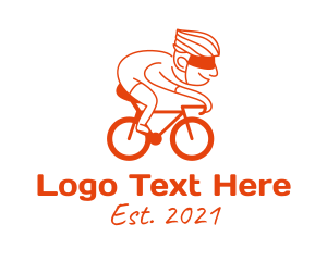 Cyclist - Orange Cyclist Mascot logo design