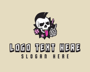 Rebel - Skull Rebel Punk logo design