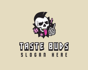 Skull Rebel Punk logo design