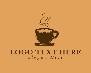 Caffeine - Hipster Coffee Mustache logo design