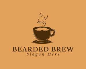 Hipster Coffee Mustache logo design