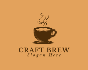 Brewed - Hipster Coffee Mustache logo design