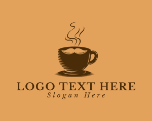 Hipster Coffee Mustache Logo