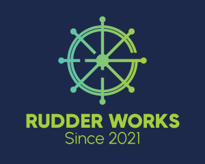 Nautical Ship Rudder  logo design