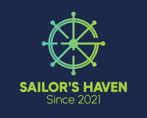 Nautical Ship Rudder  logo design