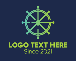 Ship Wheel - Nautical Ship Rudder logo design