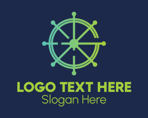 Nautical Ship Rudder  Logo