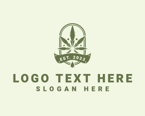 Herbal - Marijuana Plant Extract Badge logo design