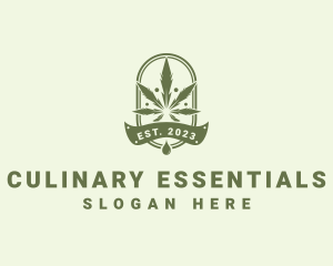 Marijuana Plant Extract Badge logo design