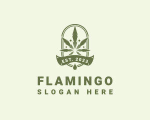 Planting - Marijuana Plant Extract Badge logo design