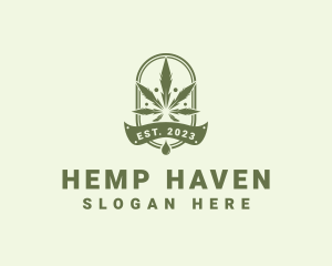 Marijuana Plant Extract Badge logo design