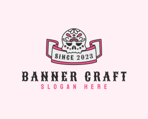 Heart Skull Banner  logo design