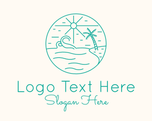 Beachside - Minimal Tropical Beach logo design