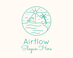 Minimal Tropical Beach logo design