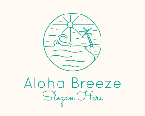 Minimal Tropical Beach logo design