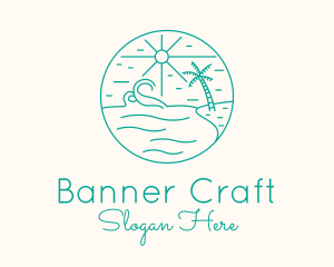 Minimal Tropical Beach logo design