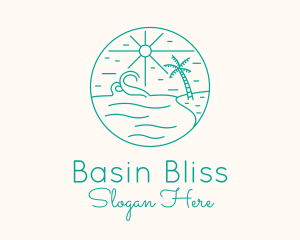 Minimal Tropical Beach logo design