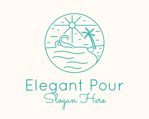 Minimal Tropical Beach logo design