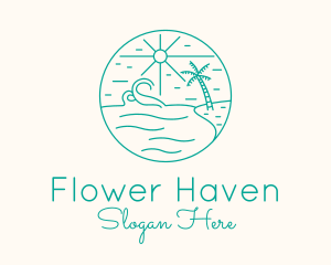 Minimal Tropical Beach logo design