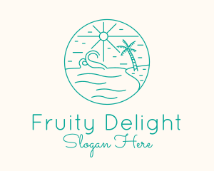 Minimal Tropical Beach logo design