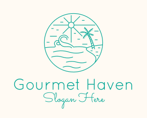 Minimal Tropical Beach logo design