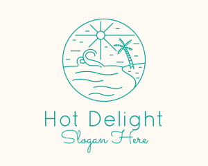 Minimal Tropical Beach logo design