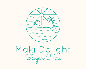 Minimal Tropical Beach logo design