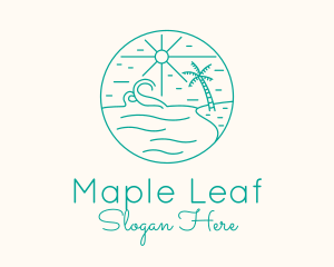 Minimal Tropical Beach logo design