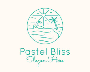 Minimal Tropical Beach logo design