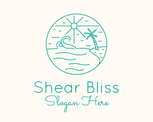 Minimal Tropical Beach logo design