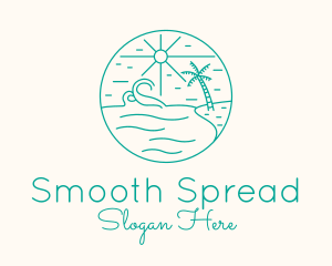 Minimal Tropical Beach logo design