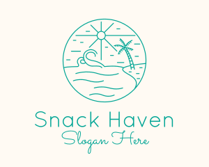 Minimal Tropical Beach logo design