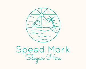 Minimal Tropical Beach logo design