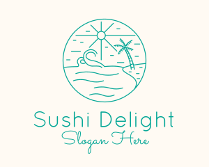 Minimal Tropical Beach logo design