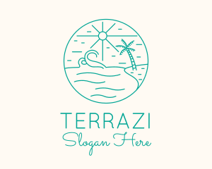 Minimal Tropical Beach logo design