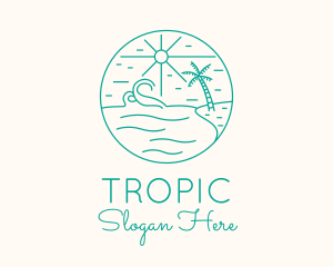 Minimal Tropical Beach logo design