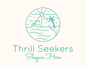 Minimal Tropical Beach logo design