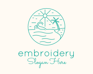 Minimal Tropical Beach logo design