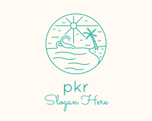 Minimal Tropical Beach logo design