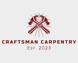 Carpenter - Double Carpenter Hammer logo design